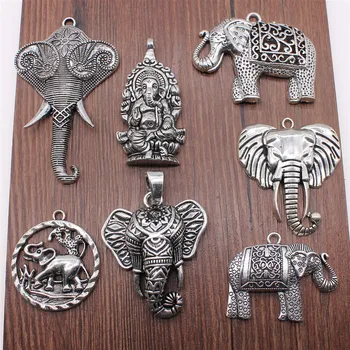 

3pcs/lot Charms Big Elephant For Jewelry Making DIY Jewelry Accessories Antique Silver Color Big Elephant Pendant Charms
