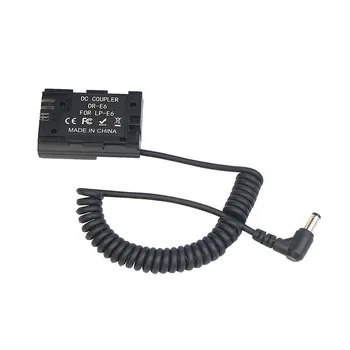 

DC 7.2V 5.5x2.1mm LP-E6 Dummy Battery DRE6 DR-E6 DC Coupler for Canon EOS 5D2 5D3 5D4 6D 6D2 7D 7D2 70D 80D 60D 60da Cameras