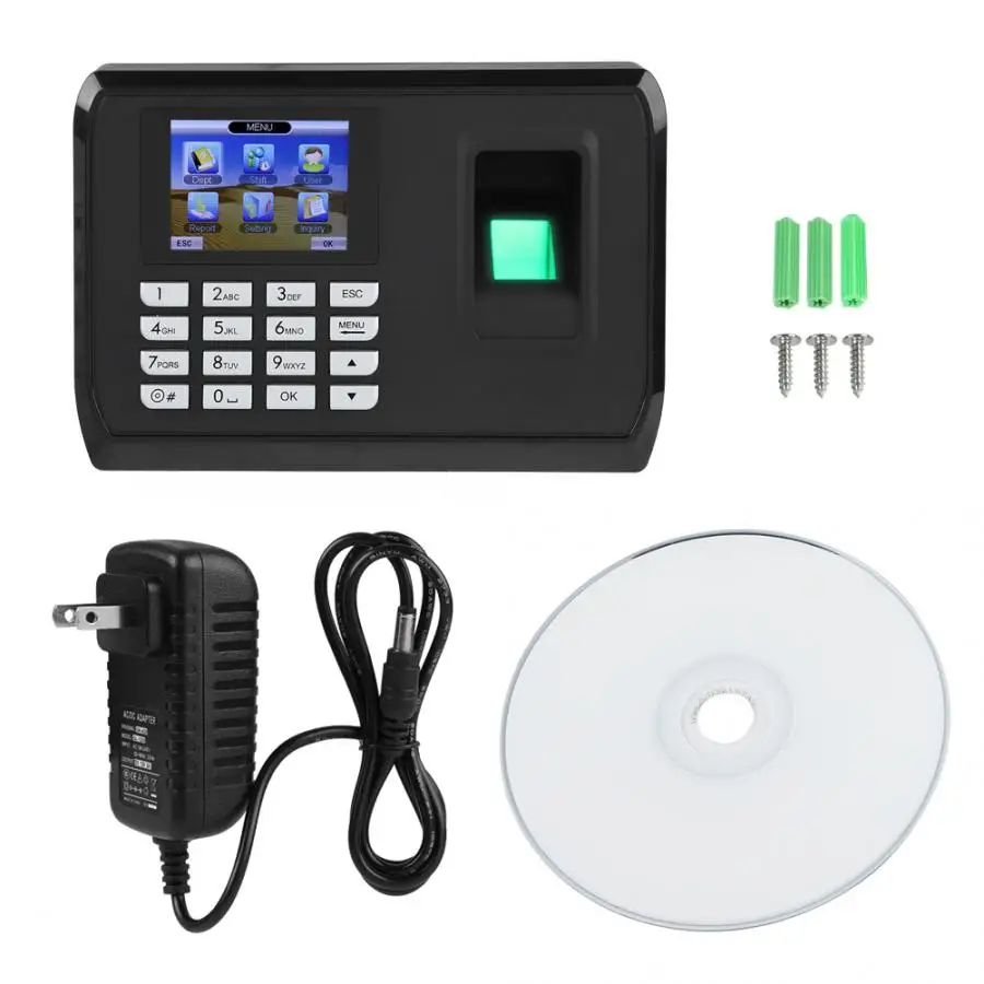 100-240 В 24 дюйма экранный сканер отпечатков пальцев рекордер посещаемости машины часы карты времени