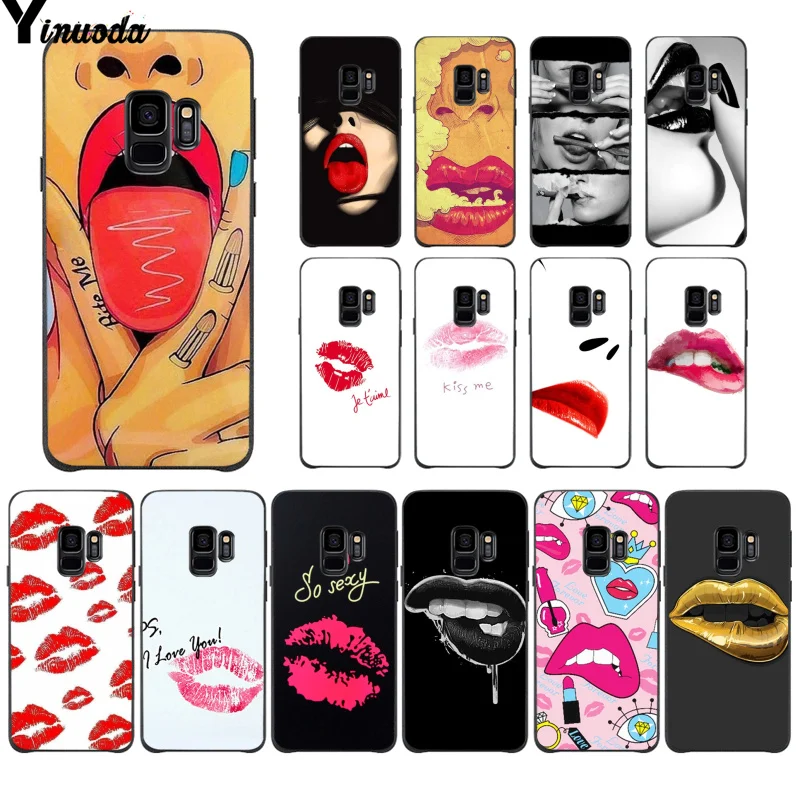 

Yinuoda Sexy Girl red Lips Kiss Coque Shell Phone Case for Samsung S9 S9 plus S5 S6 S6edge S6plus S7 S7edge S8 S8plus