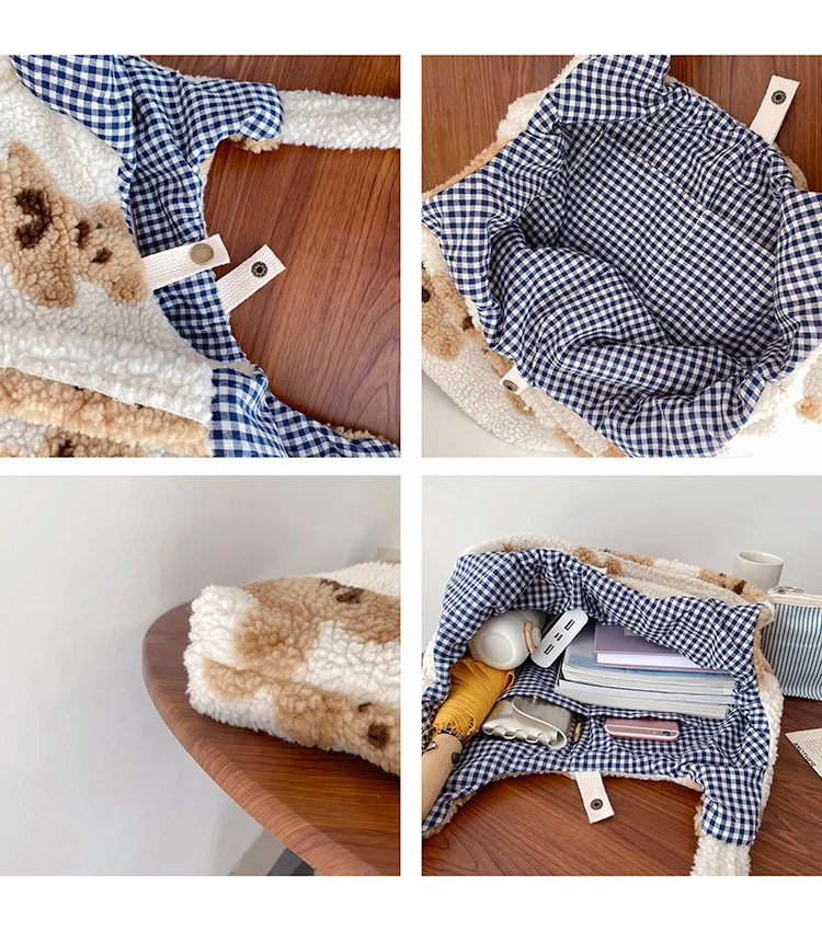 Japanese Style Bear Cute School Bags Girls Large Capacity Single Shoulder Shopping Bag Vest Bags