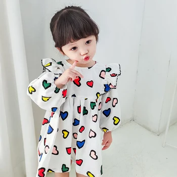 

Girls Dress 2020 New Spring Autumn Baby Girls Clothes Kids Dresses Cotton Princess Dress Floral Print Kids Clothes