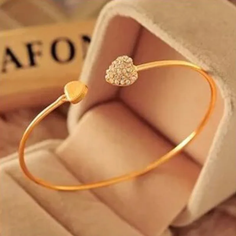 Браслет Регулируемый с двумя сердечками Женский Ювелирное Украшение