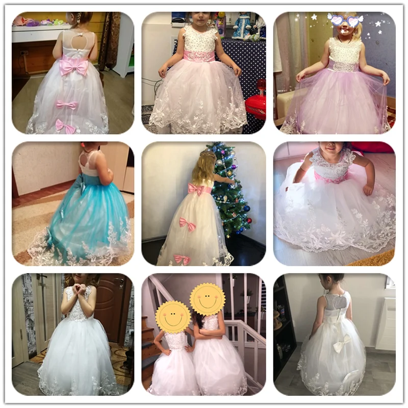 Girls Christmas White Pink Bridesmaid Long Princess Party Wedding Evening Dress 10 12 Y Vestidos girls dress maxi dress princess costume kids clothes children dance suit women evening dress