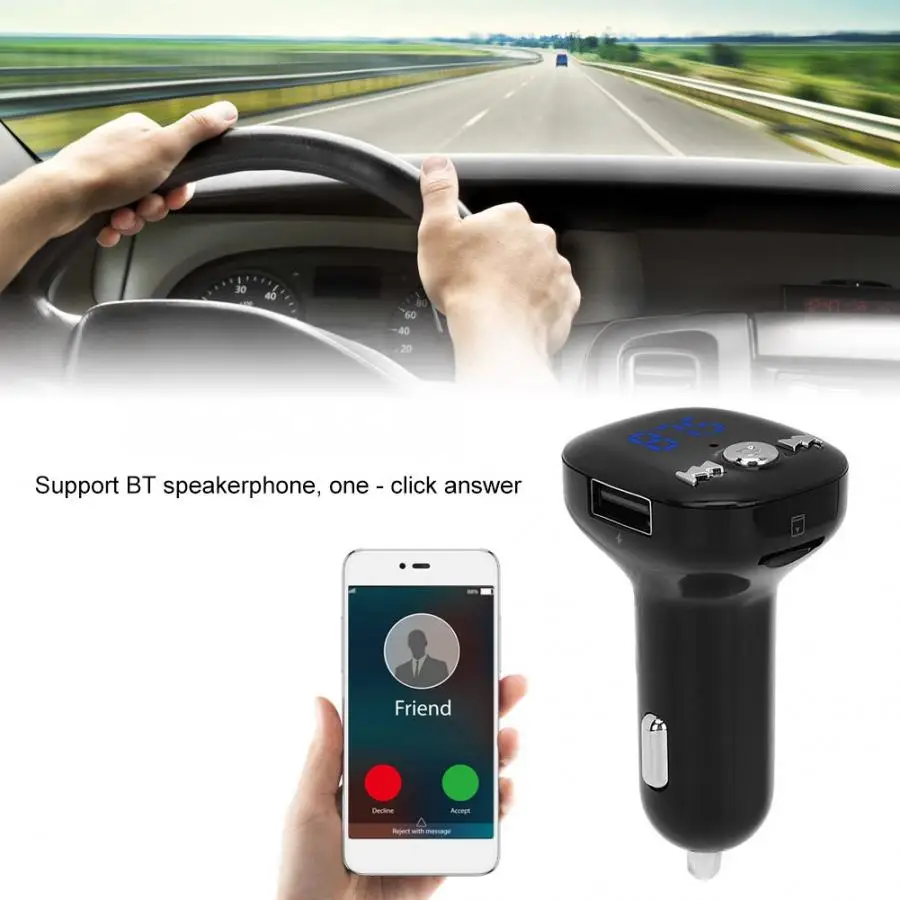Умный Bluetooth Автомобильный MP3-плеер Hands Free двойной USB автомобильный аудио передатчик автомобильный Bluetooth плеер