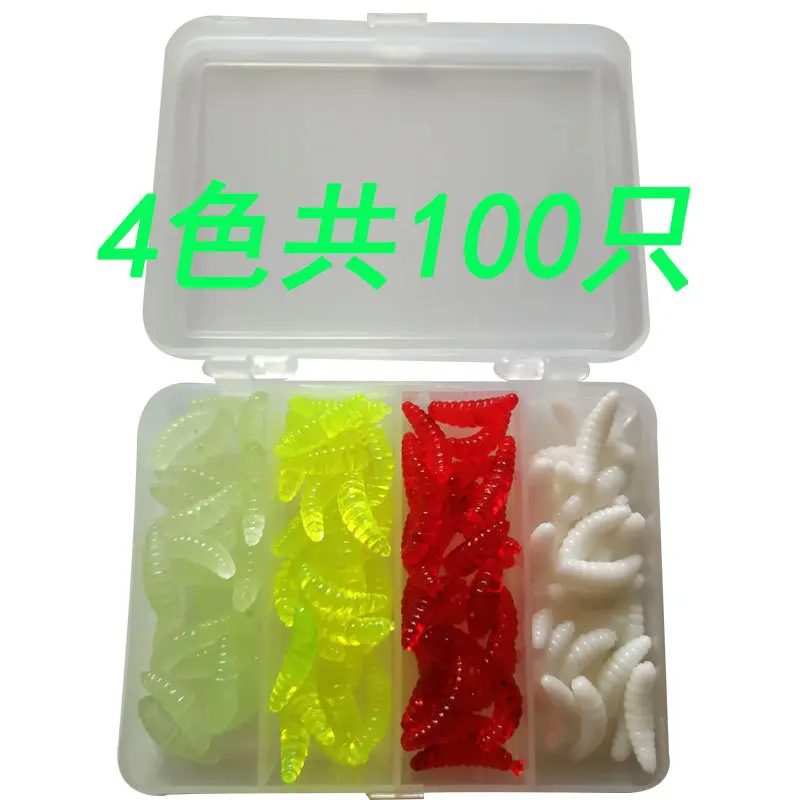 

Snakehead Rod Bait Mealworm Set 100 Tablets Worm Lure SUPERBAIT Soft Bait 7-Color