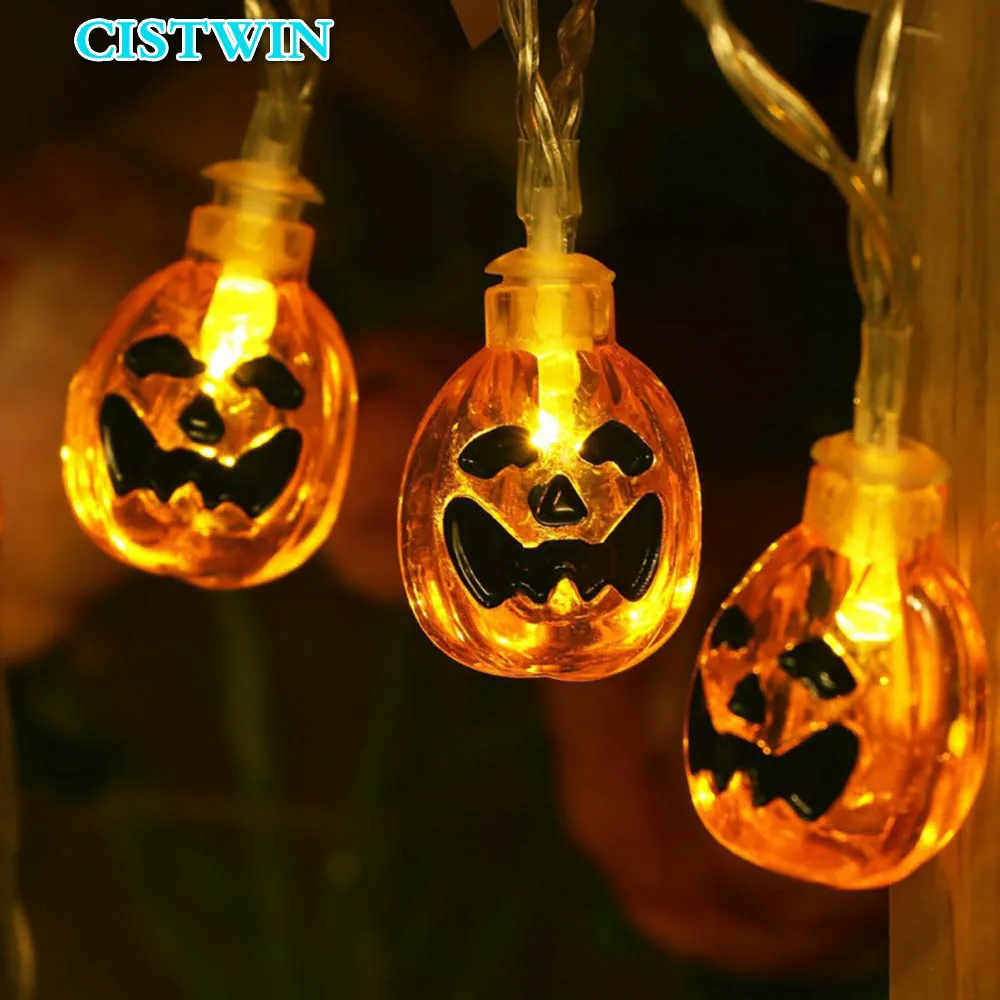 

Halloween Light Strings Decorative String Lights Battery LED Lamp Series Pumpkin Ghost Spider Skeleton Frame Bats