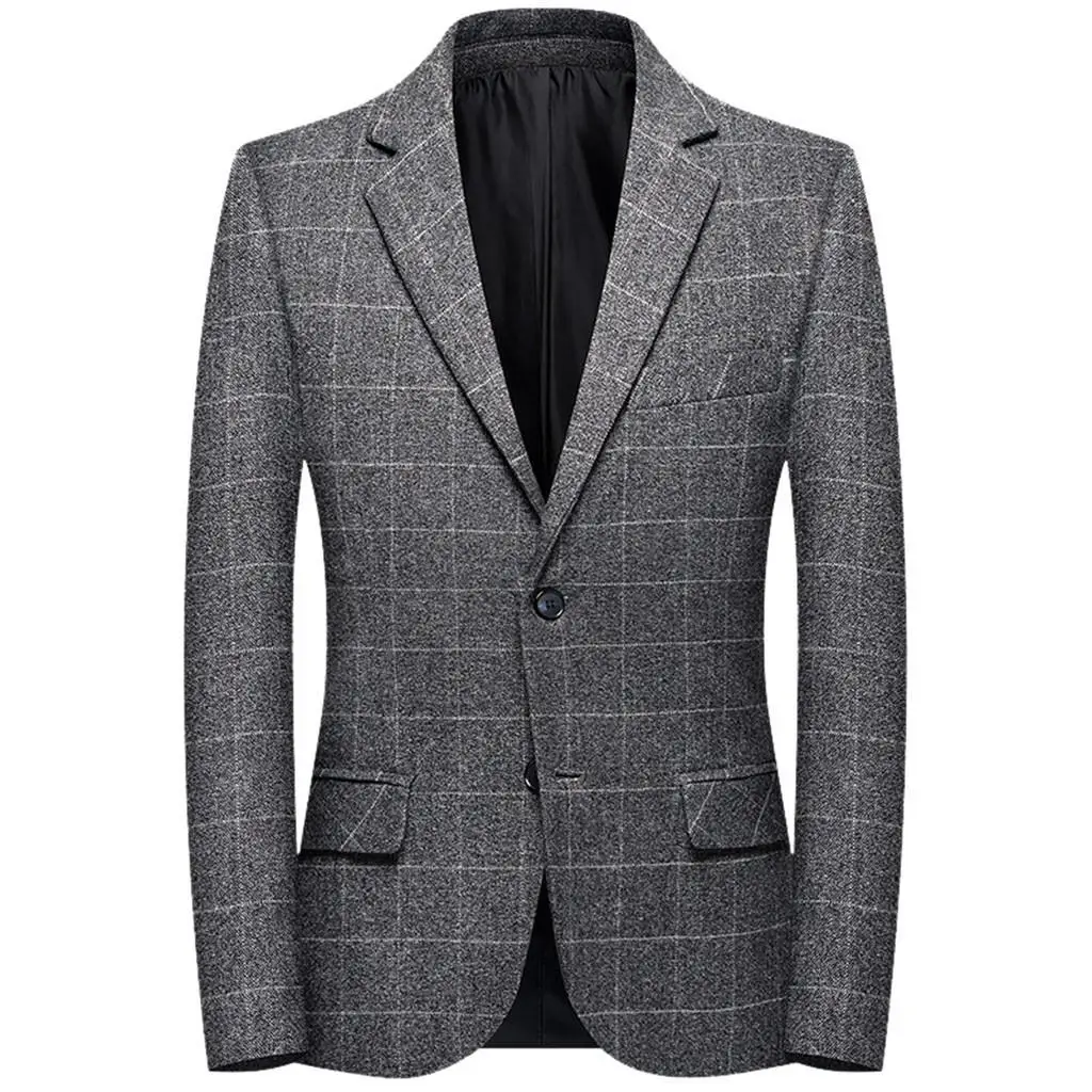 Мужской костюм Slim Fit Стильный Модный повседневный деловой хлопковый Блейзер пиджак плюс размер M до 4XL мужские блейзеры Мужской Блейзер Пальто - Цвет: H
