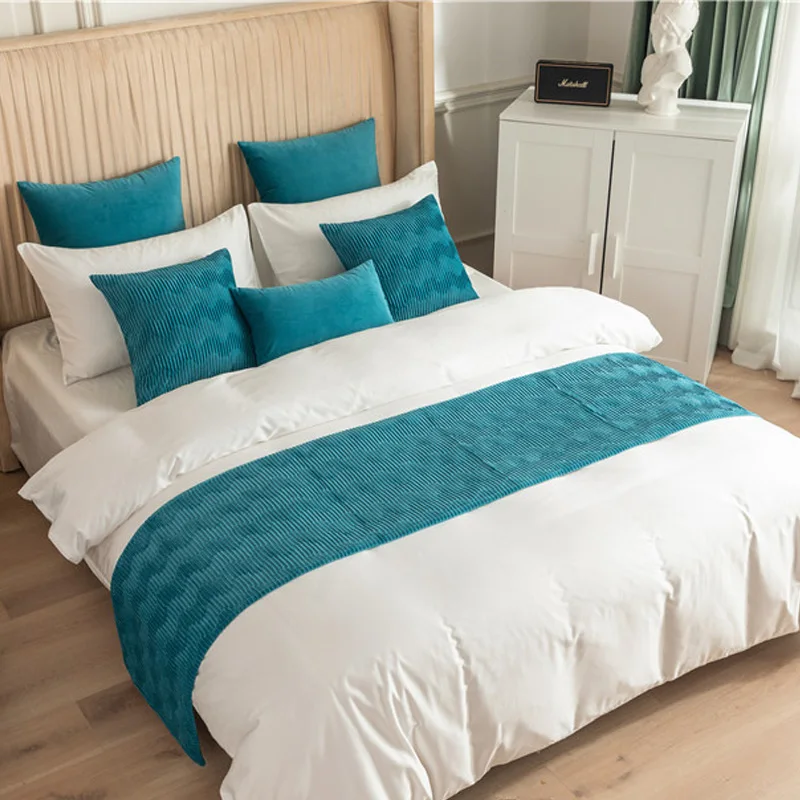 Вельветовая кружевная отделка в европейском стиле дорожка для кровати украшение