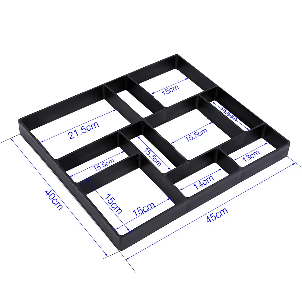 Садовая прямоугольная мостовая модель DIY пластиковая дорожка, бетонный шаговый каменный цемент, форма для тротуарной плитки, Кирпич Цемент, формочки для дороги