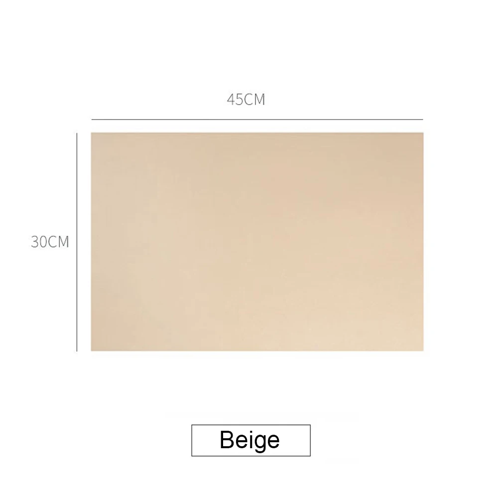 Beige Полиуретановые подстилки прямоугольные подстилки для обеденного стола, коврики из искусственной кожи устойчивые к пятнам моющиеся подстилки 1 шт - Цвет: Beige