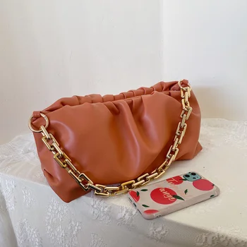 

Women Shoulder Bags Mini Crossbody Bags Female Messenger Bags Chain PU Leather Cloud Party Clutch Bag Travel Simple Hand Bag