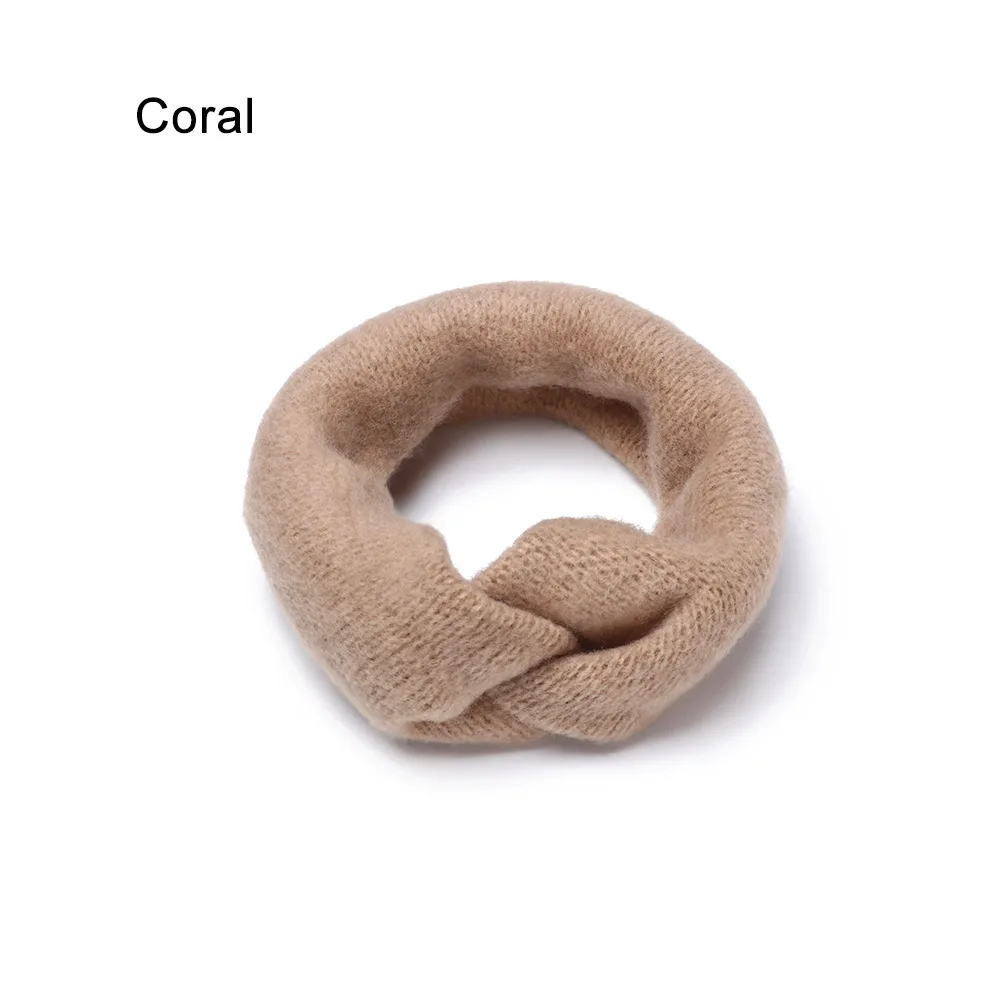 coral Зимняя теплая вязаная повязка на голову с ушками, бант, стразы, повязка на голову для женщин и девочек, вязанный крючком бант, растягивающаяся повязка на голову, аксессуары для волос - Цвет: coral