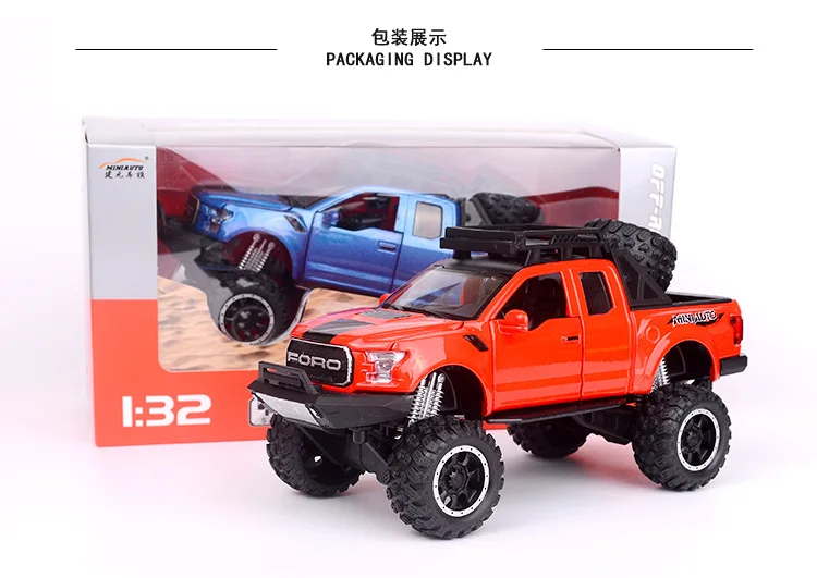 Jianyuan, модель Raptor F150, внедорожник, в коробке, сплав, модель автомобиля, взрывная версия, с амортизаторами, детская игрушка, автомобиль