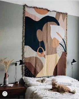 

Earring Girl Throw Blanket Background Wall Bed Covers Recliner Cover Decorative Blankets Dust Tapestry Sofa
