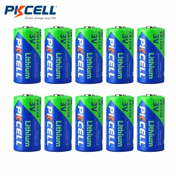 

PKCELL 10PCS/Set High Performance CR123A 3.0V 1500MAH Non-rechargeable Battery Durable Lithium Battery For LED Flashlight