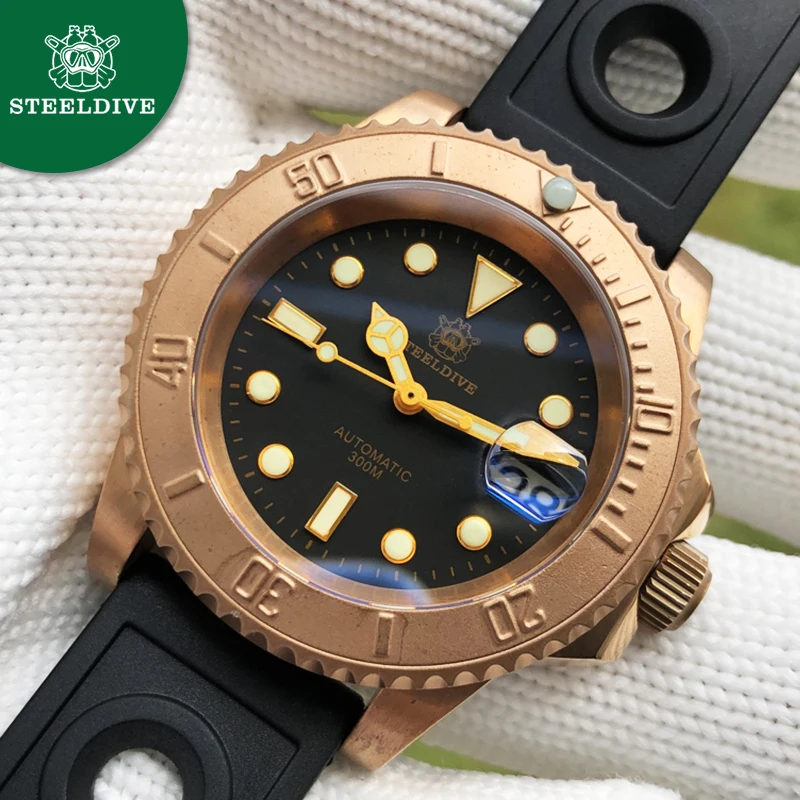 Мужские автоматические часы STEELDIVE s Diver 200 м водонепроницаемые светящиеся