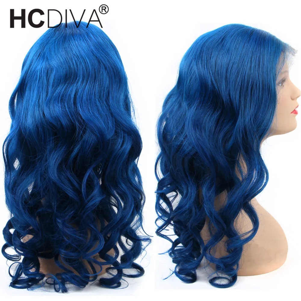 

Blue Wig 13x4 Lace Front Wig Body Wave Colorful Human Hair Wigs Transparent Lace Remy Brazilian Lace Human Hair Wig For Women
