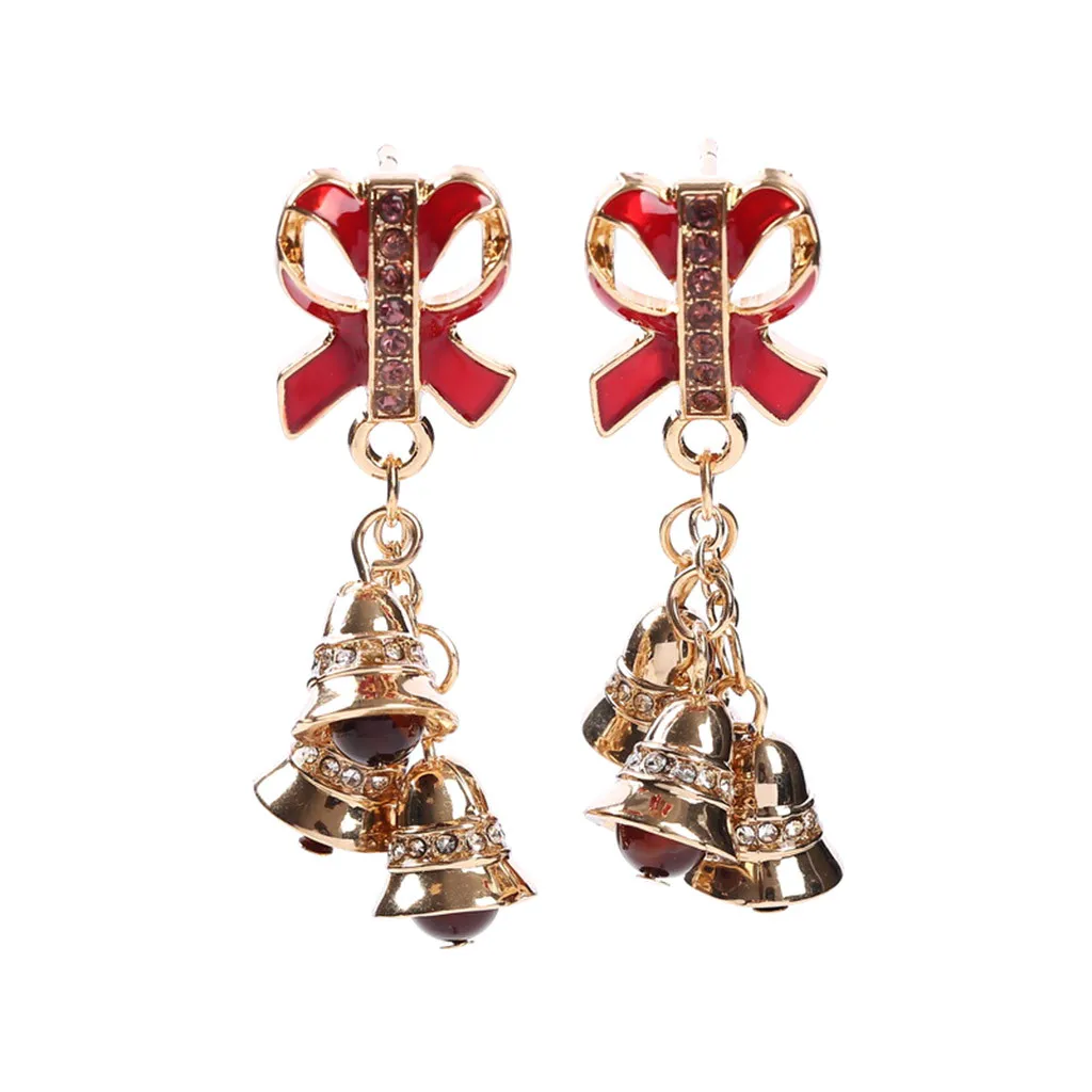 

Creative Christmas bell bow earrings Creative Christmas bell bow earrings delicate earrings for Christmas gifts