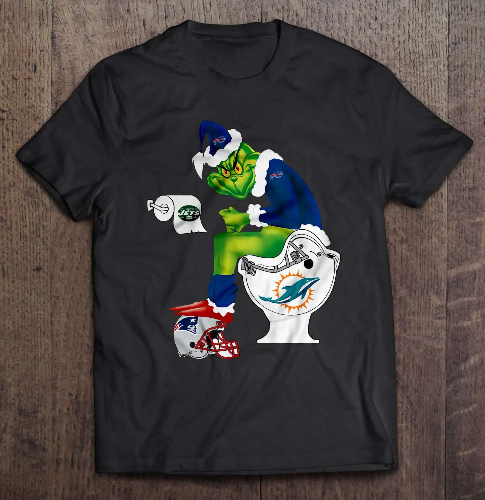 

Buffalo Print Bills Sitting On Miami Harajuku Men'S Tshirt Dolphins Toilet And Step On New Harajuku England