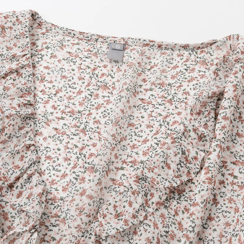 Conmoto floral ruffles vintage blouse women winter sexy bow twist blouses shirts autumn feminino elegant ladies blusas