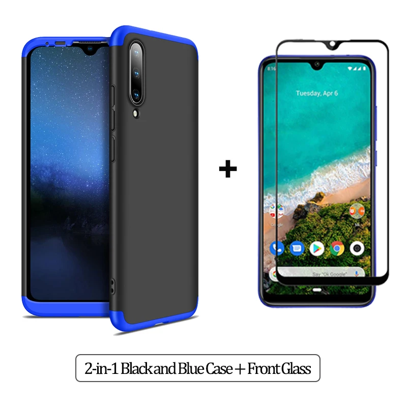 2-in-1 Case Glass 2 Армированный стеклянный чехол для mi-a3 mia3 mi a3 mia 3 xiaomi-mi-a3 Жесткий ПК анти-противоударный бампер чехлы mia3 xiomi mi a3 mia 3 mi-a3 чехол на ксиоми ми а3 ми а 3 миа3 сяоми чехол xiaomi mia3 mi a 3 case - Цвет: 2-in-1 Case Glass 2