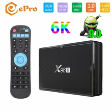 Android 9,0X96 H H603 Smart tv Box 2 GB/4 GB 16 GB/32 GB/64 GB Поддержка 2,4G 5G WiFi 6K BT4.1 100M проигрыватель google Youtube PK X96 Mini