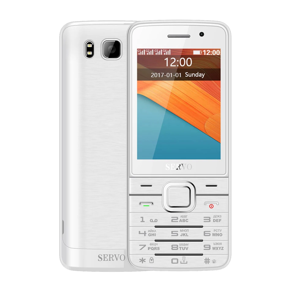 Original Phone SERVO V9500 2.8 inch 4 SIM cards Quad standby GPRS Bluetooth MP3 FM vibration Russian keyboard 2G Mobile phones