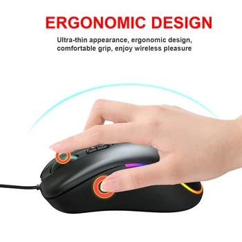 

Gaming Mouse 6400DPI Adjustable RGB Macro Programmable Mechanical Button Wired Mouse Game Mice For Windows10/8/7