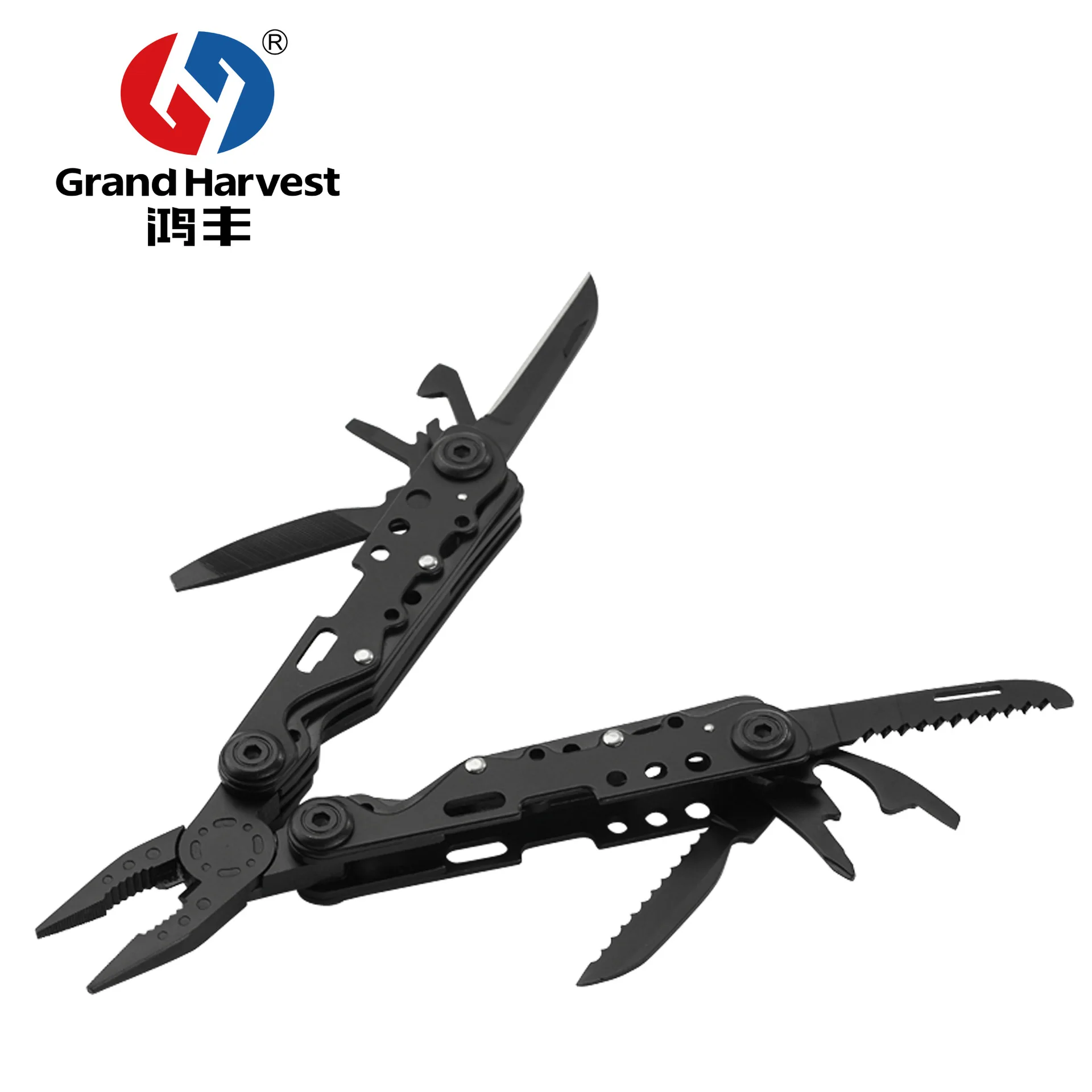 

GHK-PL25 Outdoor Camping Hardware Multi-Purpose Tool Pliers Customizable Stainless Steel Folding Knife Clamp