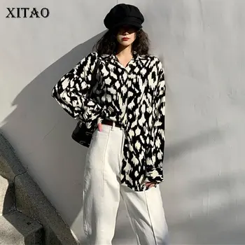 

XITAO Vintage Print Pattern Blouse Fashion 2020 Spring Elegant Full Sleeve Single Breast Goddess Fan Casual Loose Shirt DMY2975