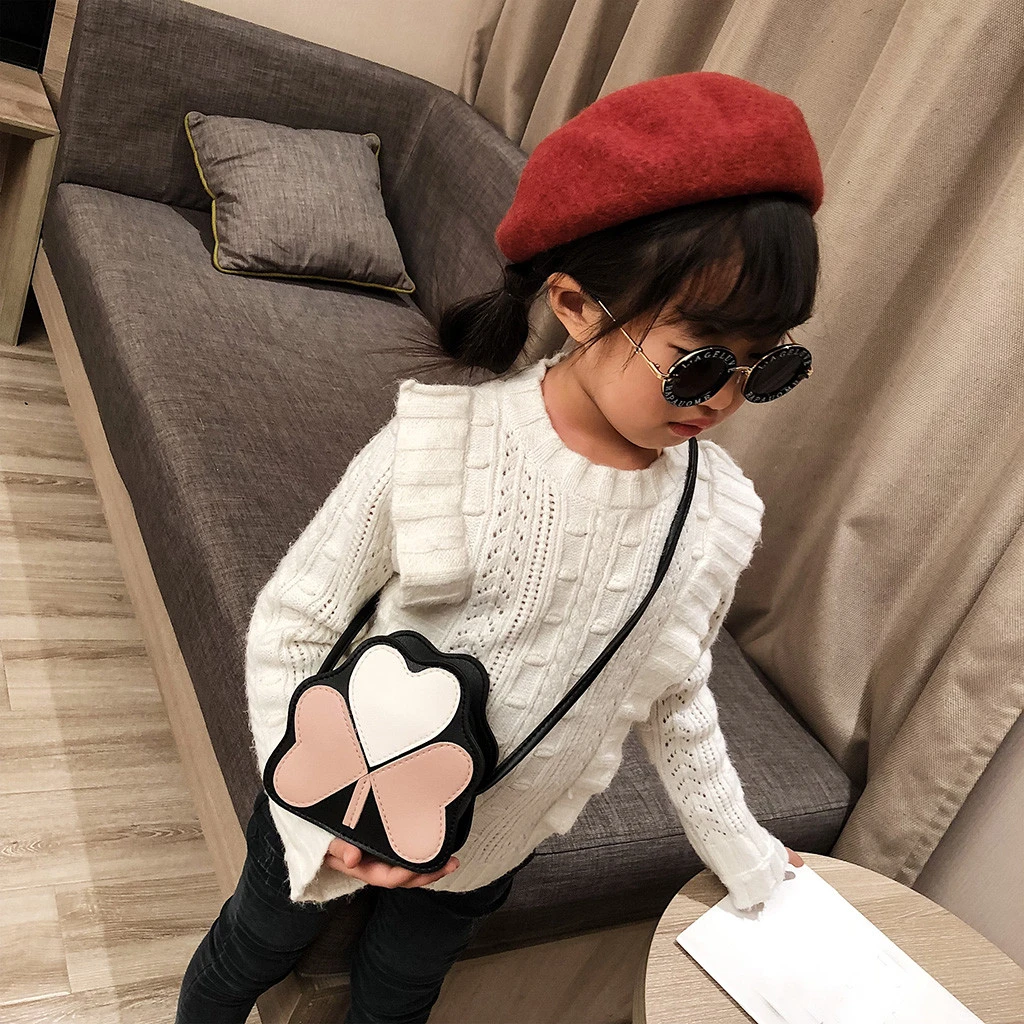 2019 Girl Backpacks Coin Purse Handbag Children Wallet Small Kids Shoulder Handbag Crossbody Purse Money Baby Heart Bags 823