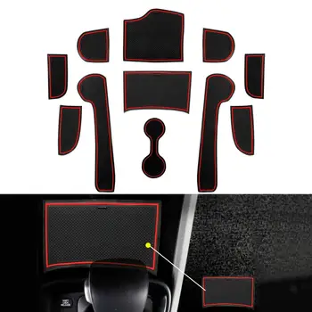 

RUIYA Car Door Groove Mat For Venue 2020 Car Anti-Slip Gate Slot Pads Auto Interior Accessories Red 11Pieces Red Wgite