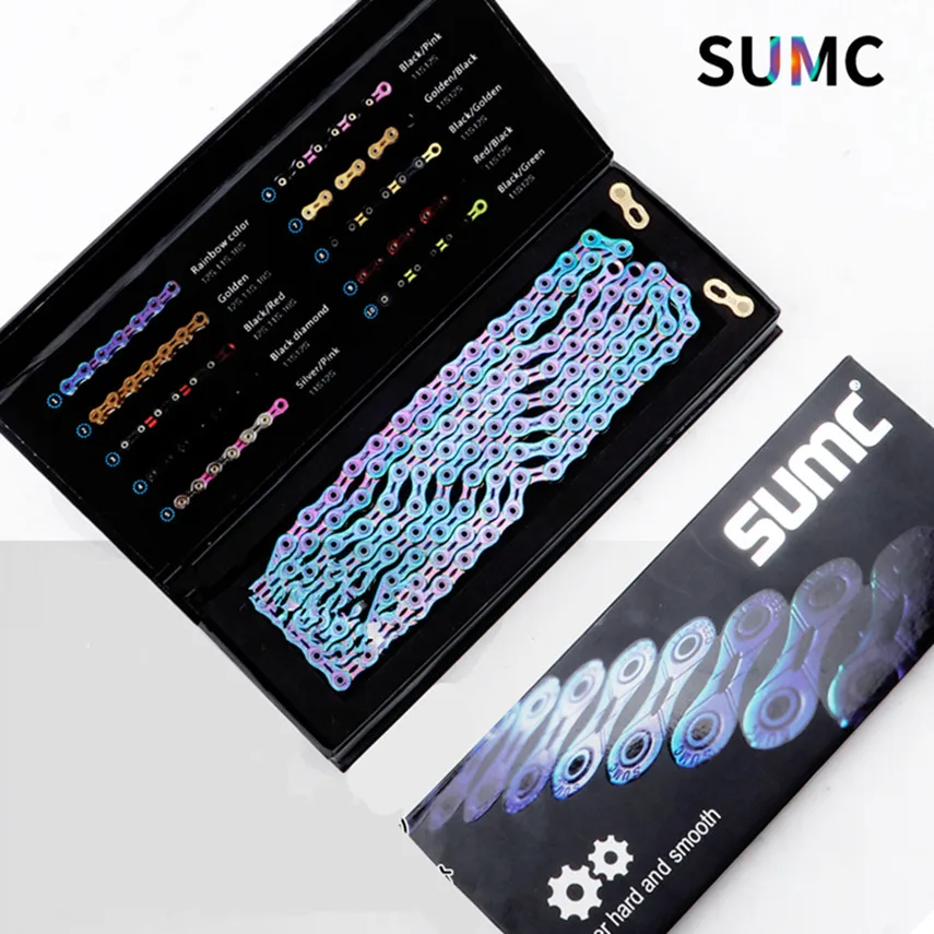 Горный велосипед шоссейный велосипед SUMC красочные цепи переменного Скорость 9s 10s 11 12-Скорость выдолбленные