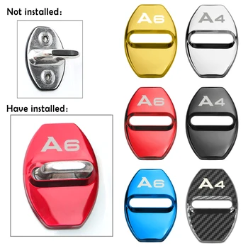 

4pcs Car Buckle Door Lock Cover Door Holder Protector Cover auto fit for Audi A1 A3 A4 A5 A6 A7 A8 Q3 Q5 Q7 S8 TT