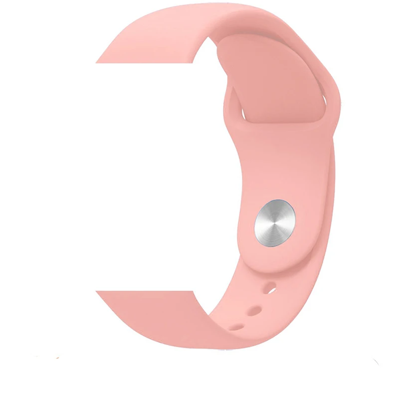 Light pink Ремешок для Apple Watch 5 4 3 2 1 силиконовый спортивный браслет для часов Apple Watch 44 мм 40 мм 42 мм 38 мм Ror IWatch band - Цвет ремешка: Light pink