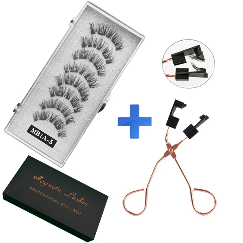 5 Magnetic Eyelashes 3D False Eyelashes Mink Eyelashes Makeup Eyelash Extension Tool Natural Thick Long Eyelashes