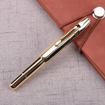 

Full Copper Retro Pocket Short Fountain Pen Octagonal Handmade Business Gift Vintage Pocket Short Pen