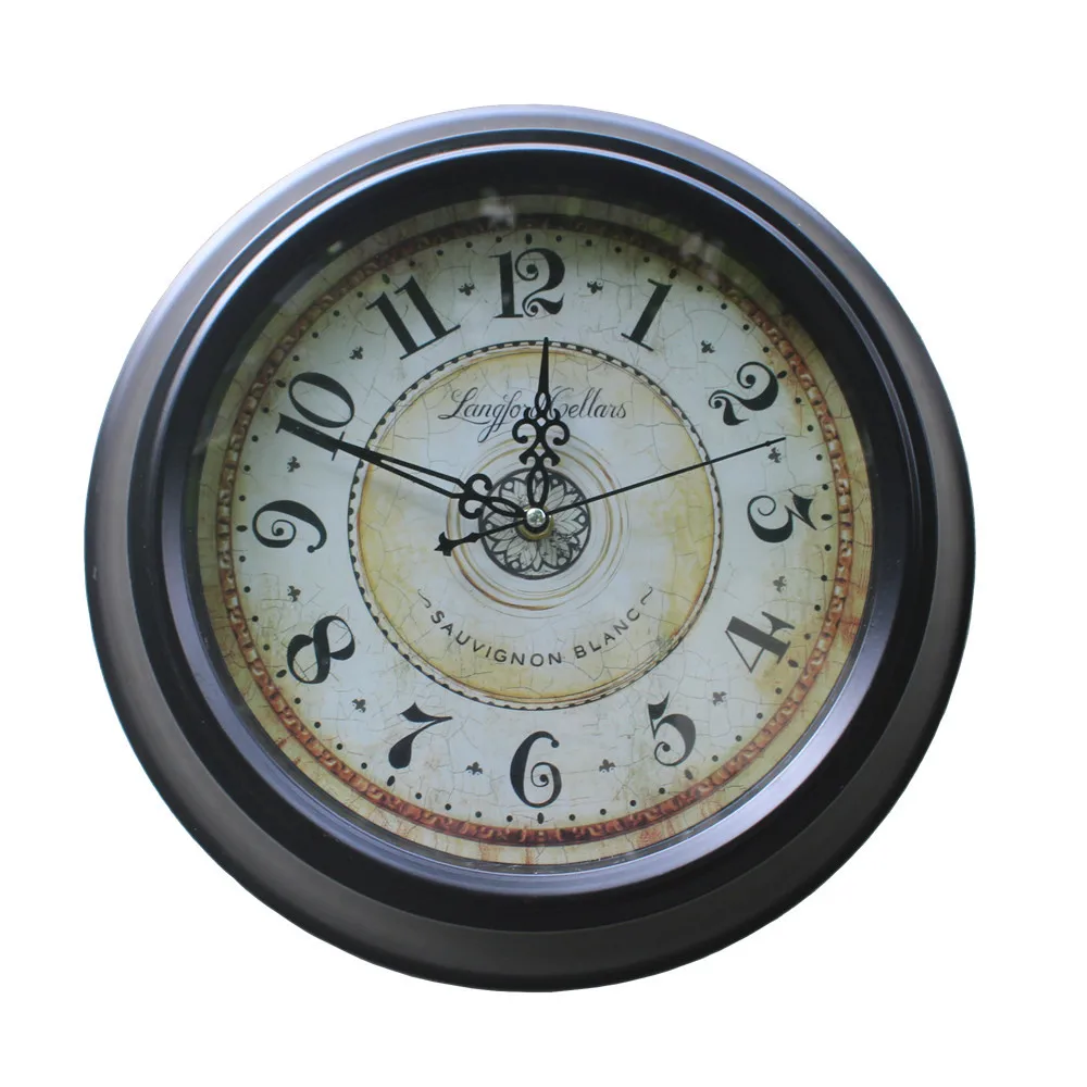 

Non-14 Inches Circle Europe And America Retro Mute Digital Wall Clock Decoration Quartz Wall Clock Processing Customizable