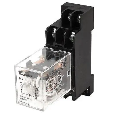 

AC 6V Coil 8Pin DIN Rail Electromagnetic Power Relay MY2J w Base