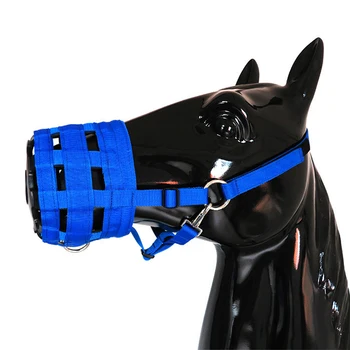

Pasture Outdoor Grazing Muzzle Horse Mouth Cover Equestrian Equipment Anti Bite Multi Holes Face Mask Easy Breathe Thickened
