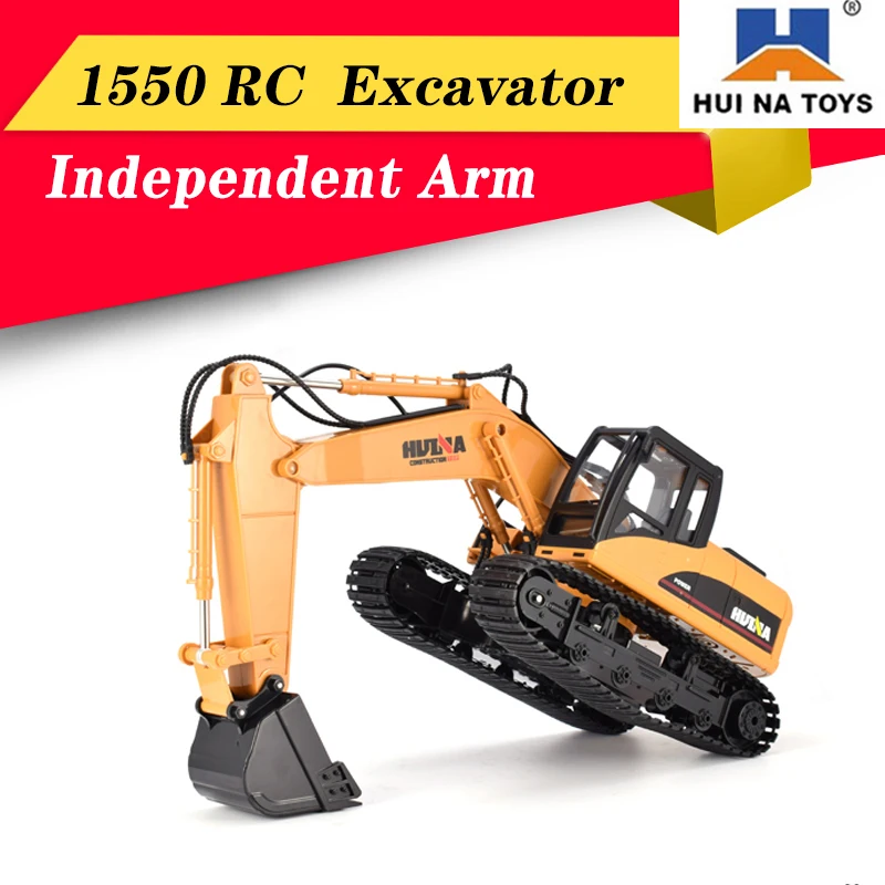 HUINA 1550 1:14 RC Гусеничный автомобиль 15CH 2,4G RC металлический экскаватор дистанционное управление металлическое ведро сплав Rooter зарядки грузовик руки