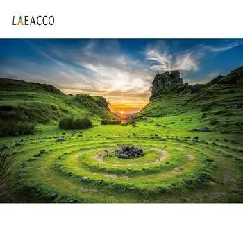 

Laeacco Home Decor Landscape Grassland Blue Sky Photography Backgrounds Customize Photographic Backdrops Props For Photo Studio