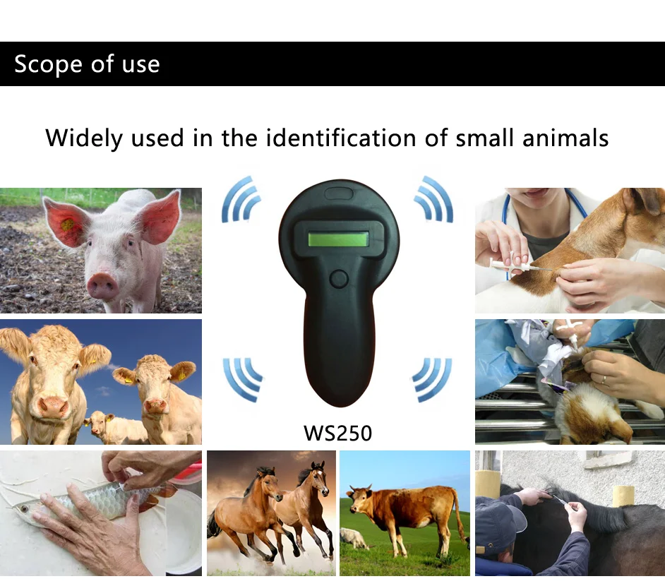 FDX-B/FDX-A Pet микрочип сканер, животных RFID считыватель собака Reader низкой частоты ручной RFID считыватель с животных чип Бесплатная