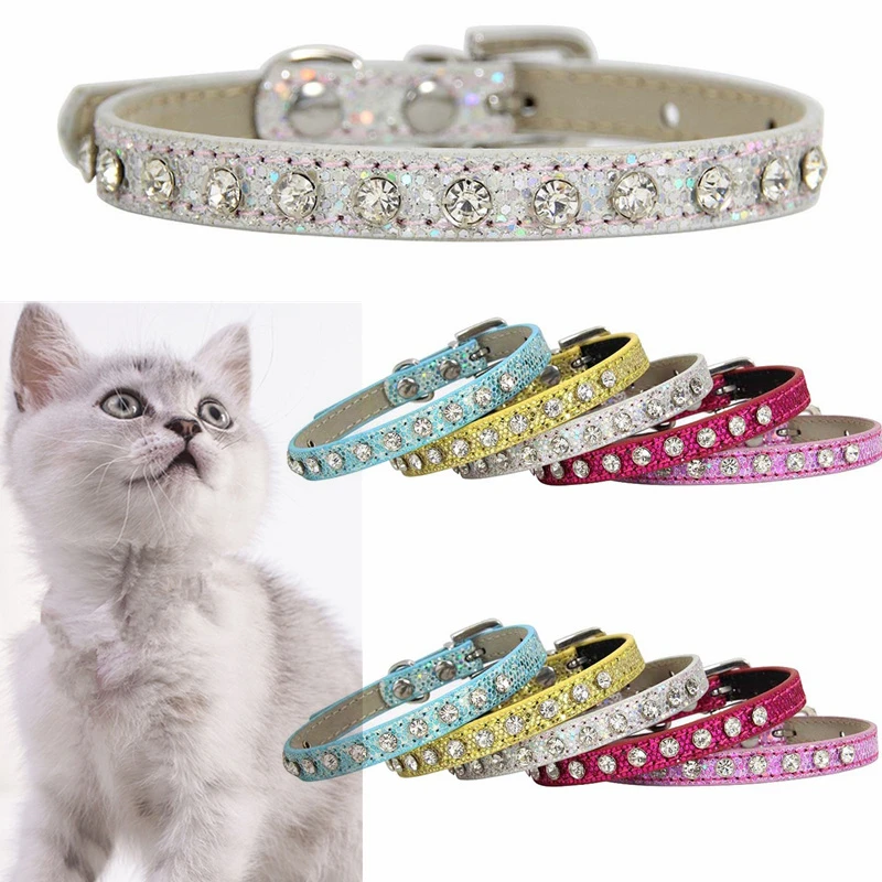 Parlayan Elmas Taklidi Kedi Yaka Yavru Bebek Kopek Kedi Tasma Deri Kayis Yavru Aksesuarlari Cat Collars Leads Aliexpress