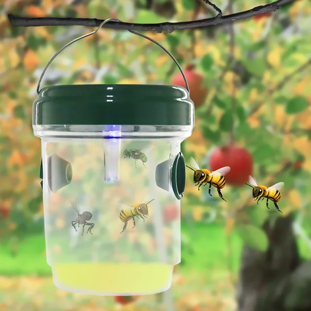 1Pc Wasp Csapdás Fogó Led Napenergia -Termeléssel Méhészet Védjen A Kerti Zöldségfélék Otthoni Méhész Professzionális Szerszám - Image 3