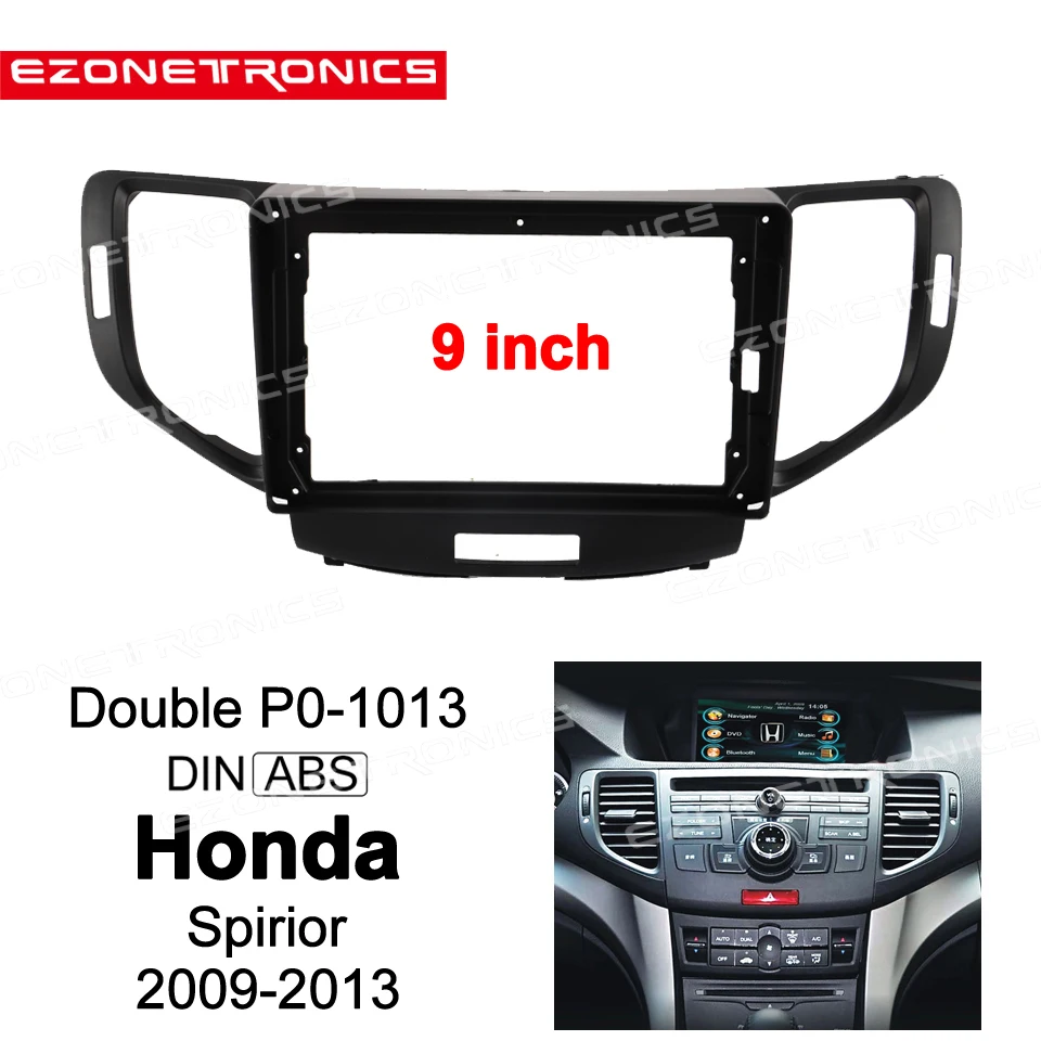 2Din Car DVD Frame Audio Fitting Adaptor Dash Trim Kits Facia Panel 9inch For Honda Spirior 2009-2013 Double Din Radio Player | Автомобили