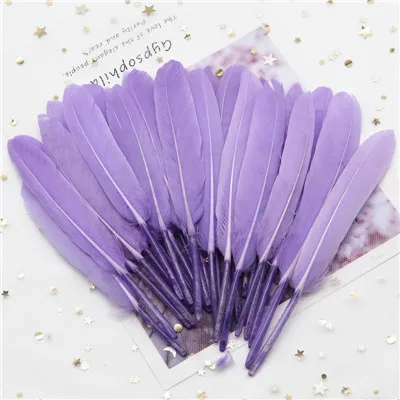 lt purple 50pcs Натуральные перья лебедя 10-15 см многоцветные гусиные перья, пух для DIY сцена для свадебной вечеринки украшения дома своими руками материалы 50 шт - Цвет: lt purple 50pcs