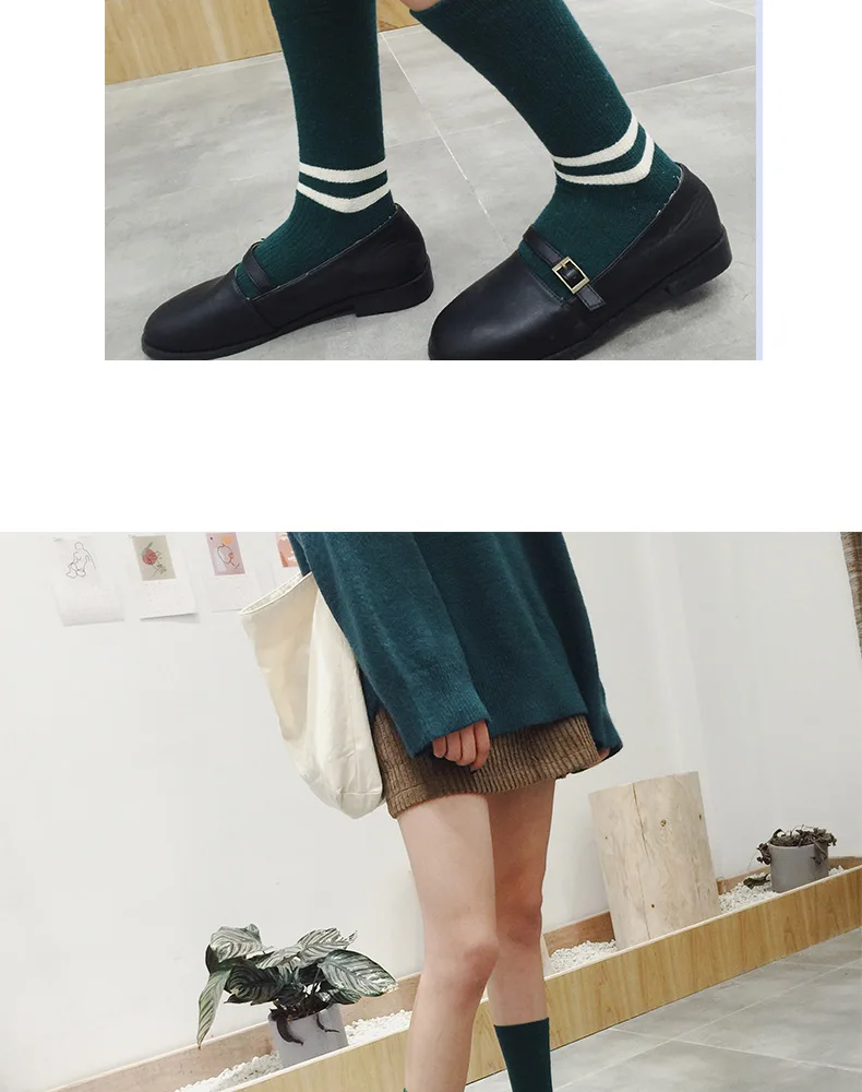Новые шерстяные носки зимой, Женские однотонные повседневные кашемировые носки средней длины, утолщенные, теплые SL-06
