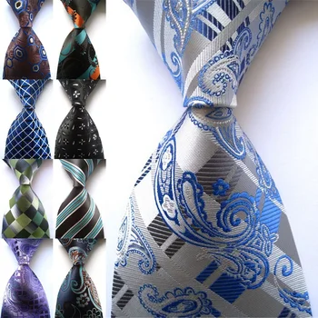 

Fashion Neckties Classic Business Men's Stripe Plaid Floral Paisley Wedding Party Ties Jacquard Woven 100% Silk Men Tie Neckties